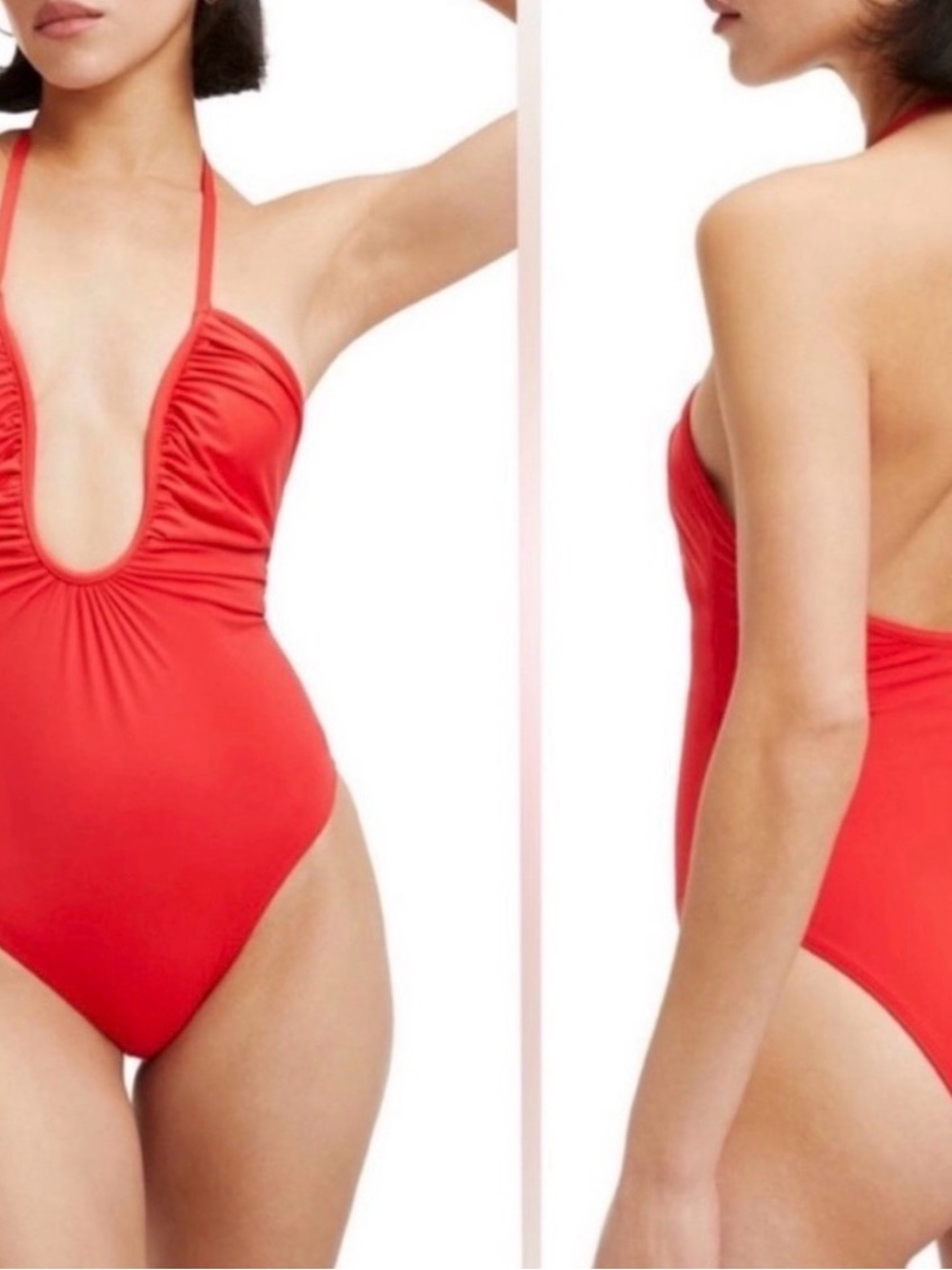 NWT Good American Leilani halter neck one-piece swimsuit